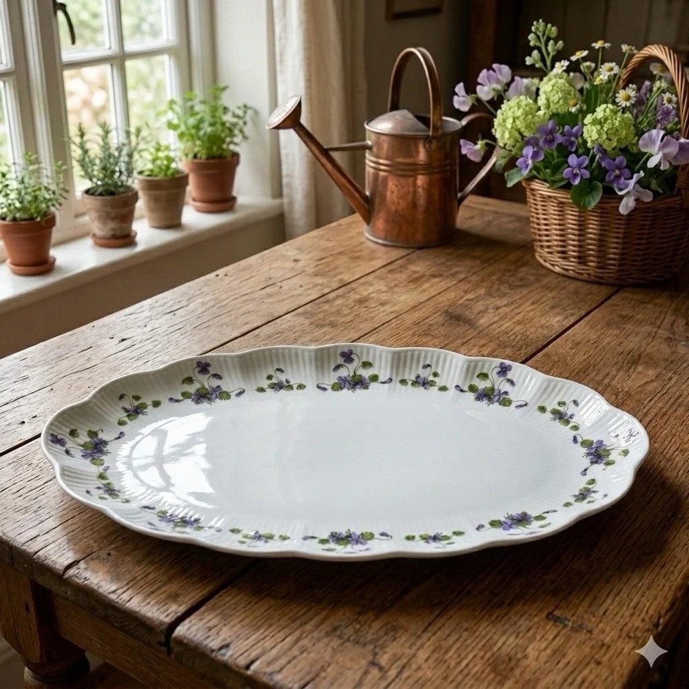 KAISER Romantica Viola Oval Relish Platter 9 1/4
